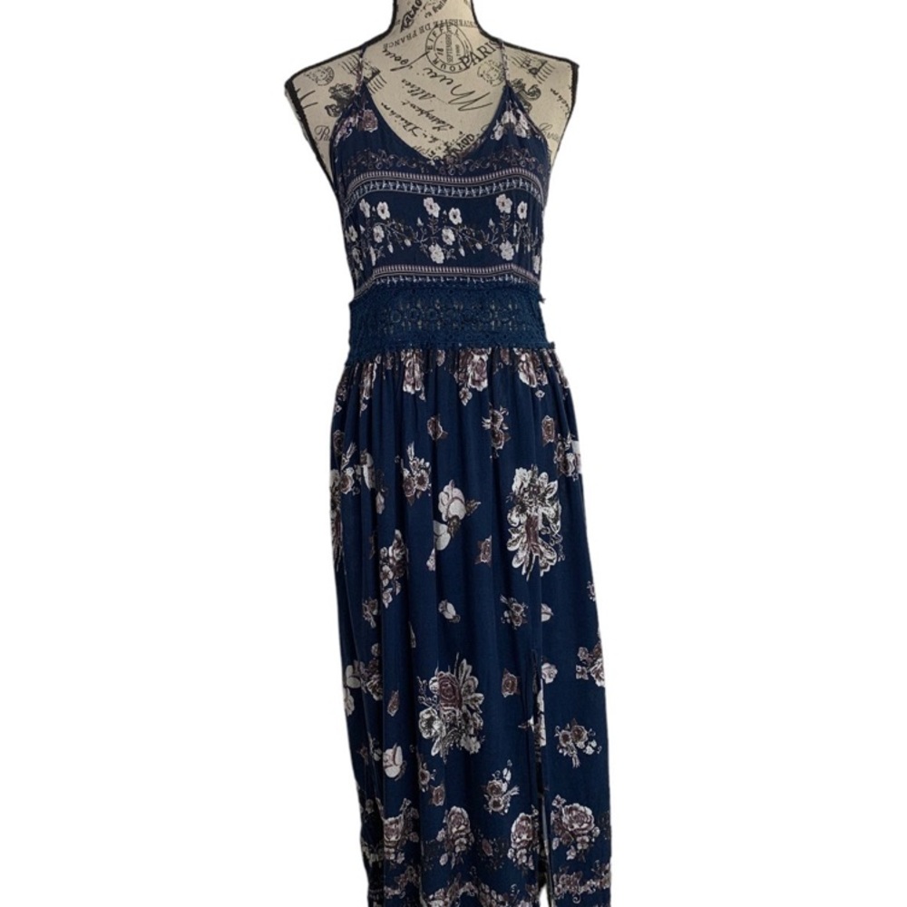 Shein maxi dress floral racer back rayon women’s size small